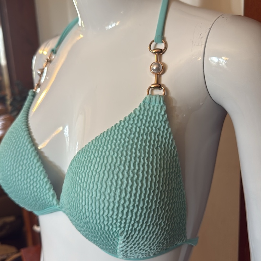Mint Green Textured Bikini Set XL new